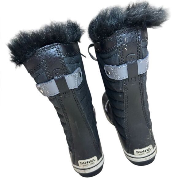 Sorel Tofino II Waterproof Black Snow Boots Faux Fur Big Girls 3 - Picture 6 of 8